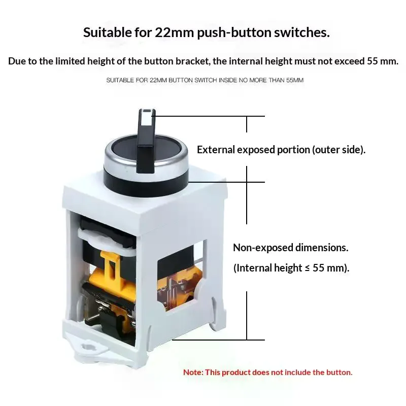 1Pcs 22mm LA38 Push Button Switch Bracket Round Emergency Stop Seat Base Slide Rail Guide Rail Mounting Bracket