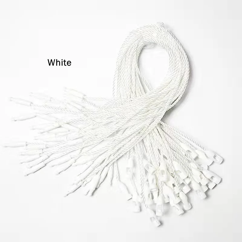 Hot High Quality Label Rope Diy Clothing Labels Accessory Tag Polyester Rope String Snap Lock Pin Loop Tie Fasteners Black/White