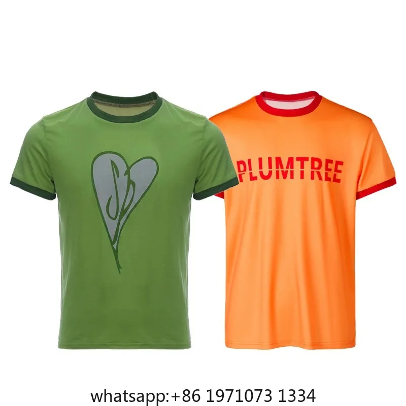 Scott Pilgrim Cosplay Costume Green Heart Printed Tee Yellow Plumtree T-Shirt Halloween Casual Short Sleeve Top Shirt