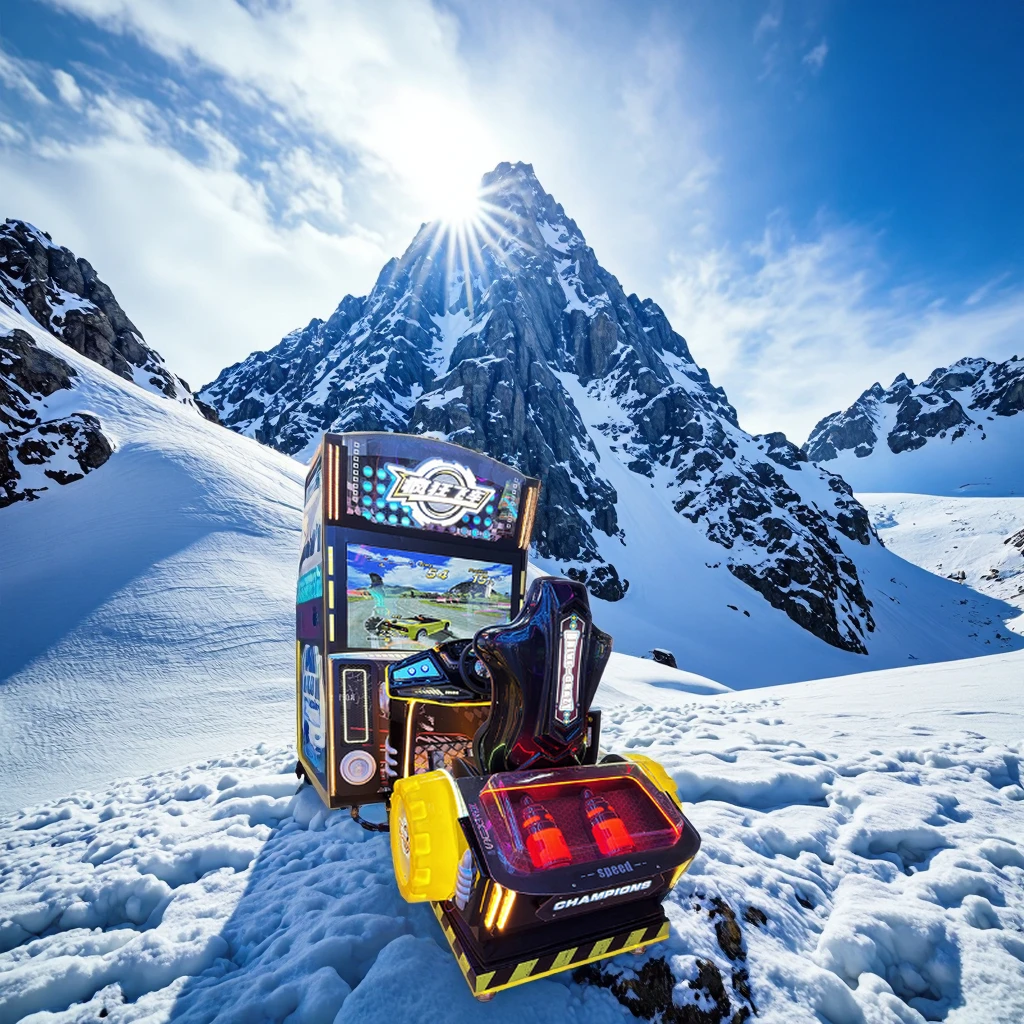 آلة أركيد محاكاة داخلية كبيرة ضمان لمدة سنة واحدة لعبة سباق الانجراف المجنونة للبالغين والأطفال من عمر 6 سنوات فما فوق باللغة الإنجليزية