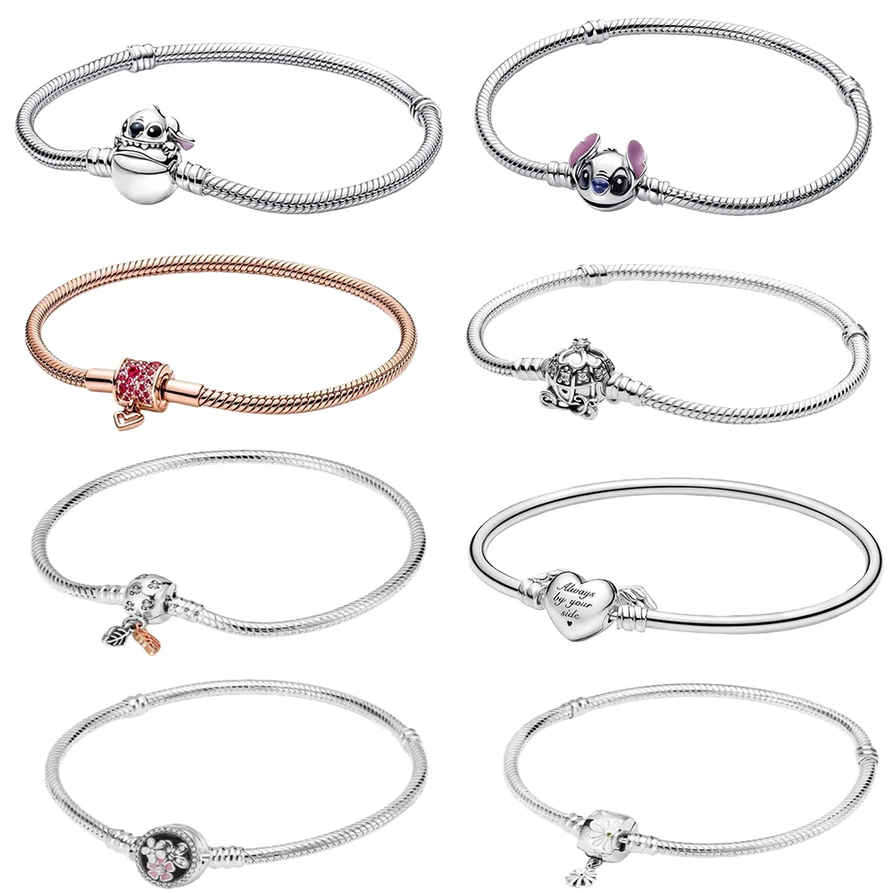 

Браслет со змеей и короной, подходит для стерлингового серебра 925 пробы, браслет из бисера «сделай сам», женский браслет на день рождения, модный детский подарок