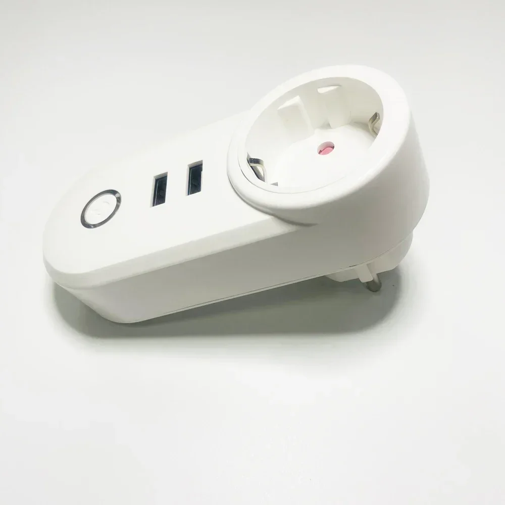 1Pcs Tuya Smart Life App 100-240VAC Wireless 2.4G WiFi Socket General Power Energy Saving With 2A USB Port Eu Type Alexa Google