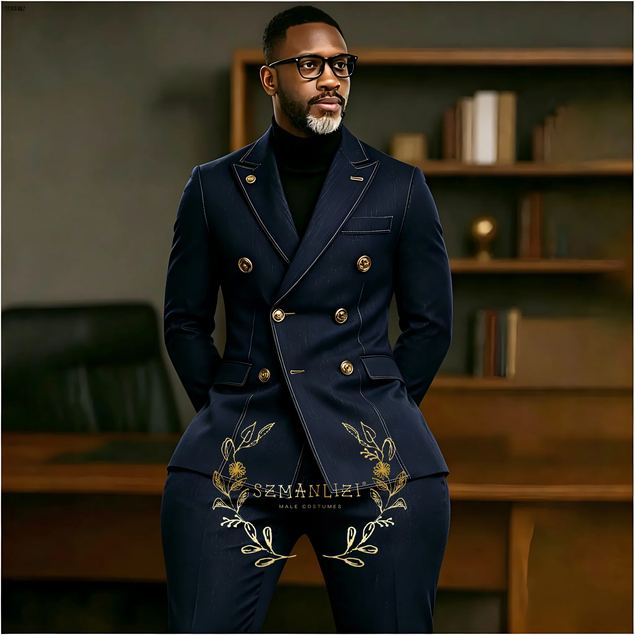 

Мужские деловые костюмы: джинсовый двубортный пиджак и брюки, высококачественный комплект из 2 предметов, индивидуальный пошив, мужская одежда, костюм Homme