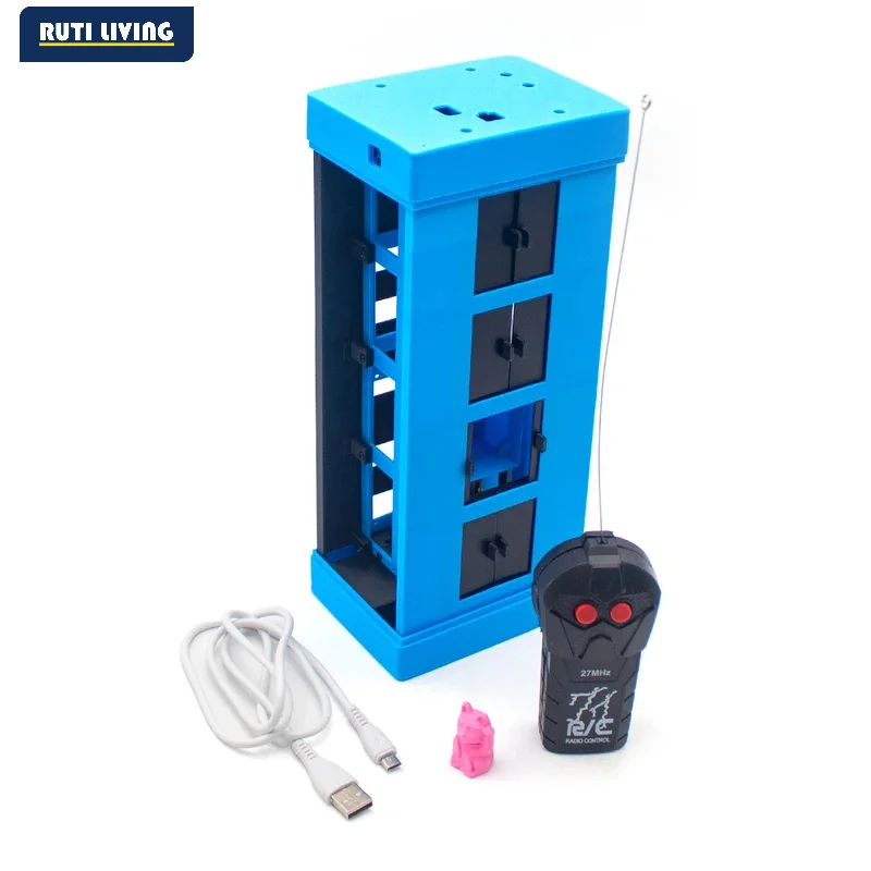 Electric Vertical Lift Elevator Model with Remote Control - 4-Stage Educational Science Kit for Children