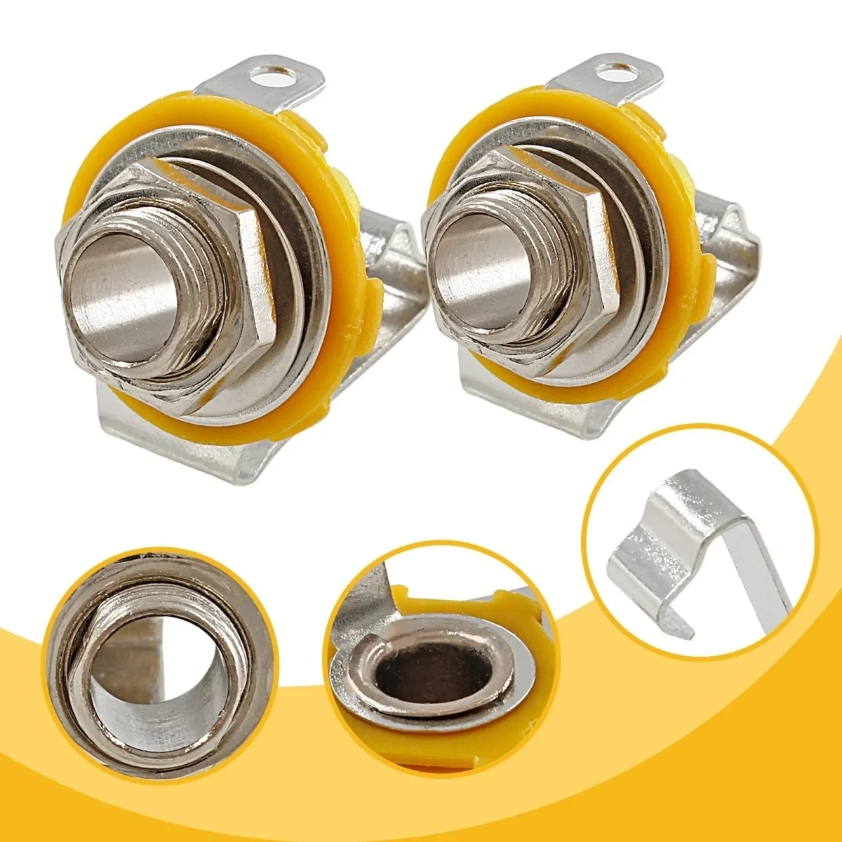 Miwayer 10pcs Mono Audio Input Jack Socket 6.35mm 1/4