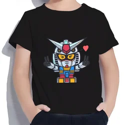 Children Clothes High Street Gundam Fashion 2024 Baby Clothes 100-160 Children's T-shirt Anime Boys Wear Summer Leisure Boy Tops