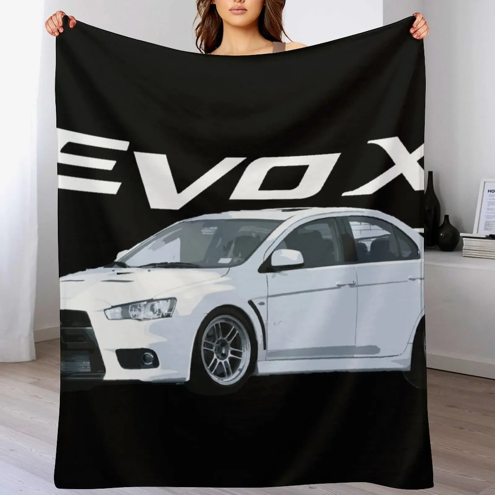 

New Evo X Wicked White RPF1 Throw Blanket Durable Warm Blanket for Daily Home Use