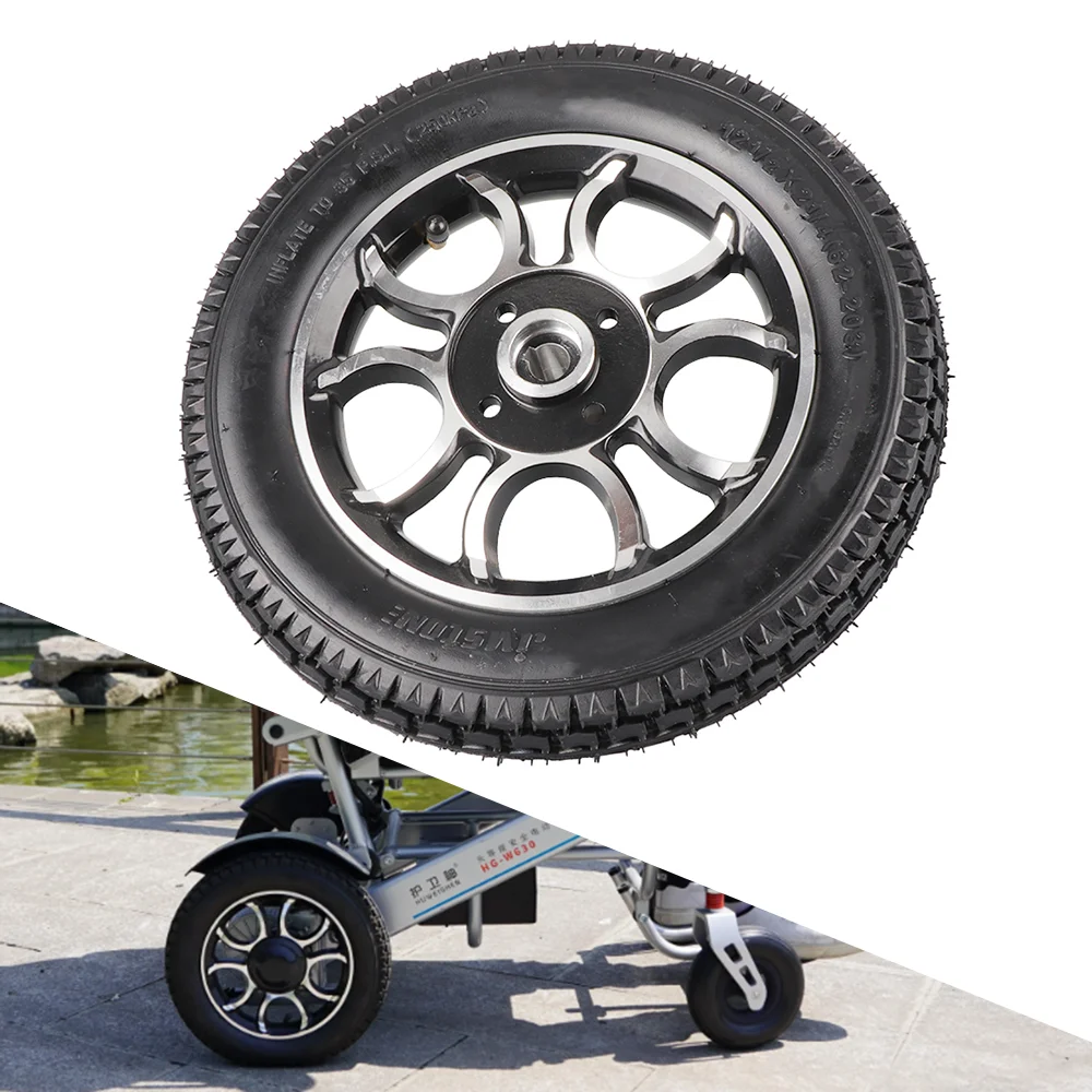 

12 Inch Electric Wheelchair Tire Kit with Inner Tube And Outer Tyre Rim Set Medical Equipment Replacement Pushcart Wheel 62-203