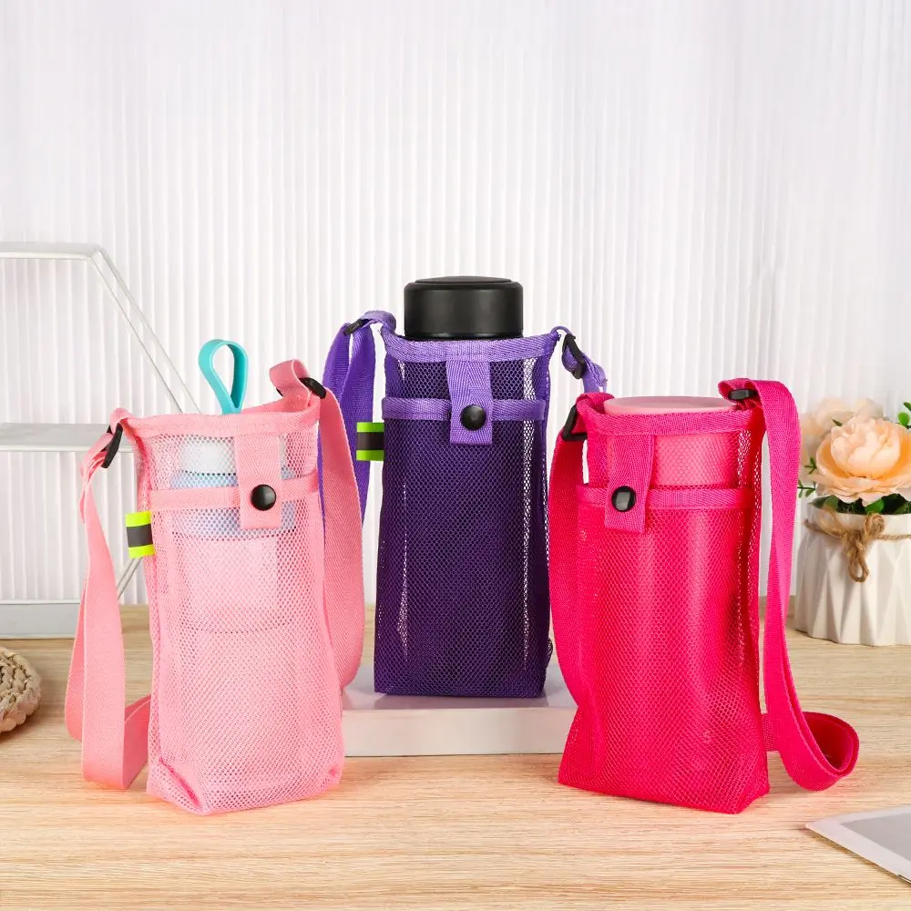 Nützlich Sport Wasser Flasche Halter Abdeckung Tasse Becher Träger Hülse Mesh Tasse Beutel Handy Tasche Camping Zubehör Mit Strap
