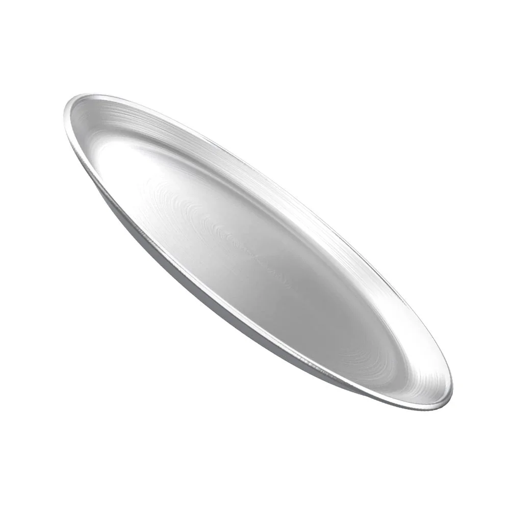 Pizza Plate Tray Stainless Steel Plates Round Shape Cake Pan Restaurant Use Kitchen Vegetables Home Dish