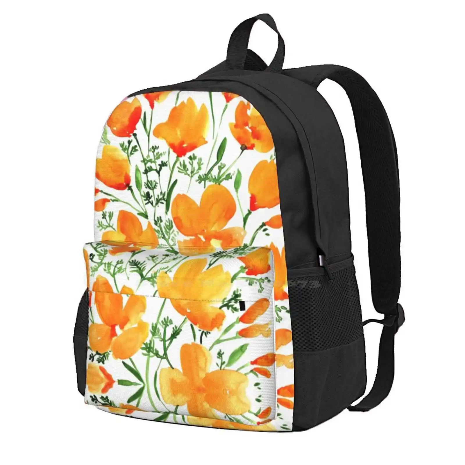 

Watercolor California Poppies Hot Sale Schoolbag Backpack Fashion Bags Ilp076 Watercolor California Poppy Boho Floral Bohemian