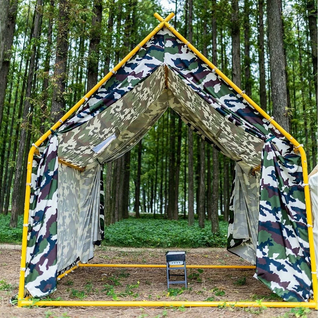 

Dengfeng Rainproof Windproof Outdoor Camping Tent One Bedroom Oxford Fabric for BBQ Mountain Top Terrace Campsite Scenic Shelter