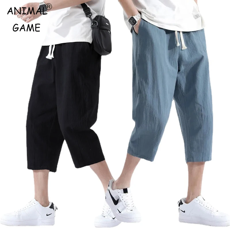 Pantaloni corti estivi in lino Casual nuovi pantaloncini leggeri da uomo dritti in cotone grandi pantaloni corti da spiaggia in tinta unita da palestra