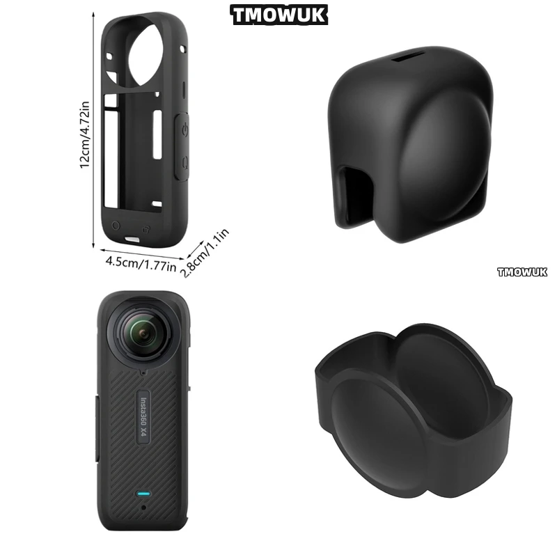 

For Insta360 X4 Premium Silicone Protective Case With Breathable Mesh & Shockproof Design | Soft Lens Cap Guard