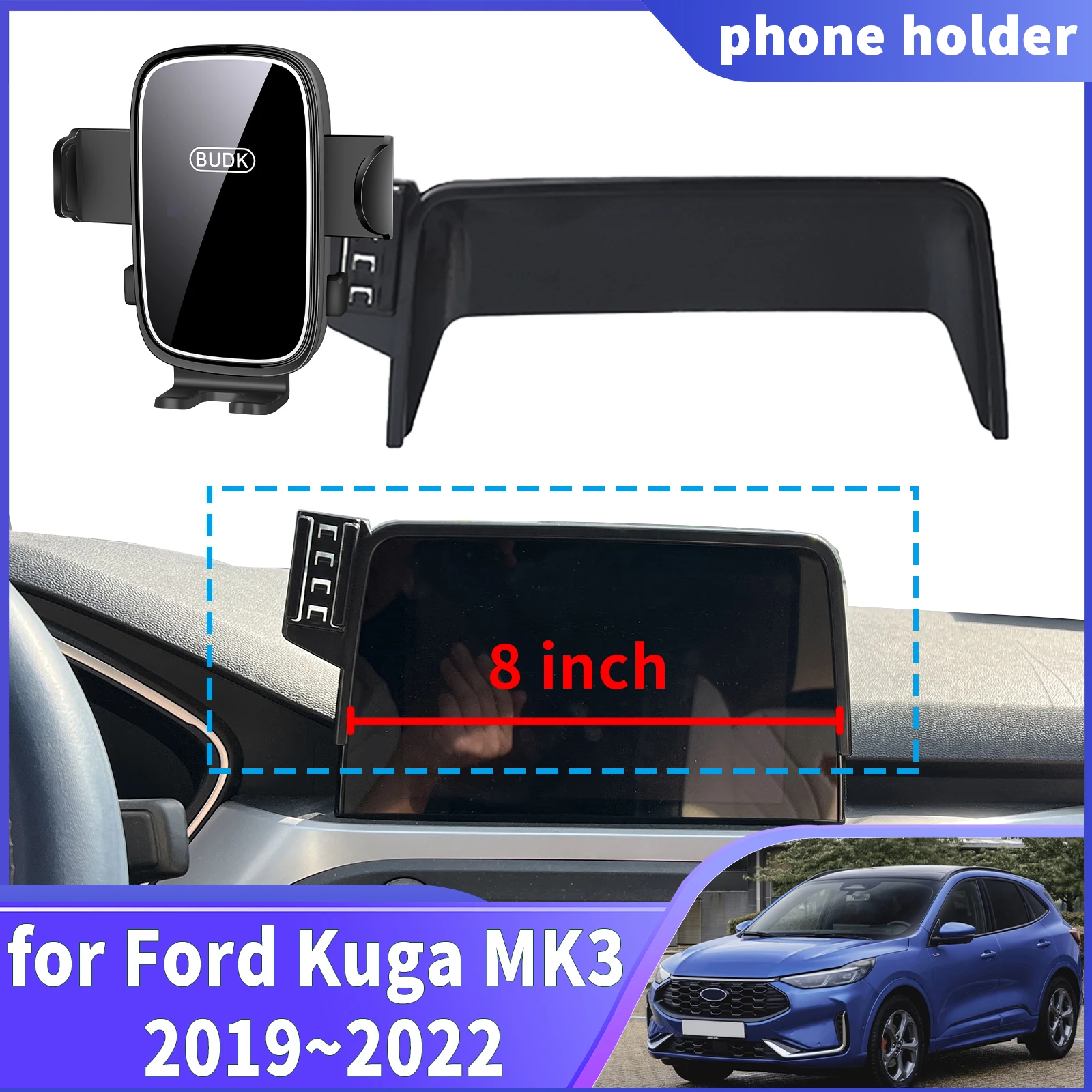 

fit for Ford Kuga MK3 3d 2019 2020 2021 2022 ST-Line (8in) ​​Navigation Phone Holder Mount Customized Car accessoires