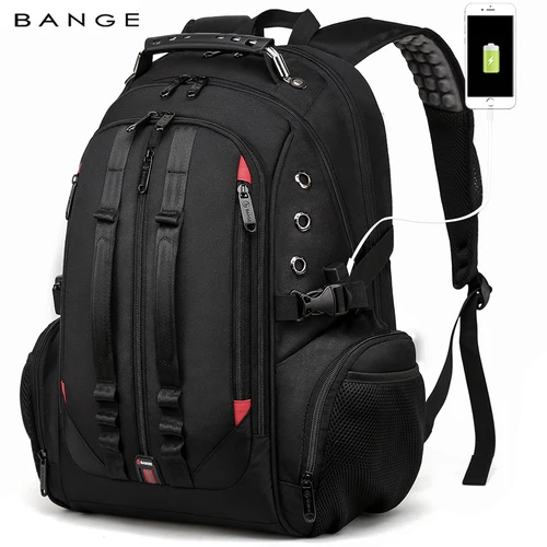 Mochila grande multifunción para ordenador portátil BANGE de 40L, mochila de viaje duradera de 17 pulgadas, mochila escolar para adolescentes con puerto de recarga USB