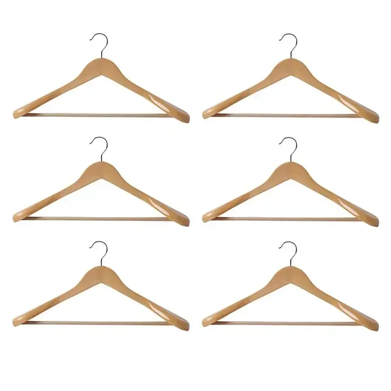 

16 pcs Solid Wood Suit Racks Clothes Hangers Home Clothing Stretchers Wooden Non-Slip Trouser Hanger Suit Wide Shoulder Hanger