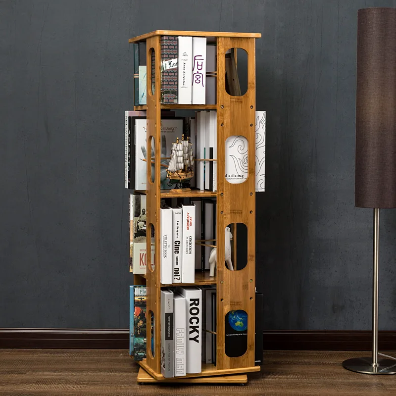 For Portable Normal Rotating Bookcase Storage Stand Modern Rotating Bookcase Rotary Estanteria Almacenamiento Bedroom Furniture