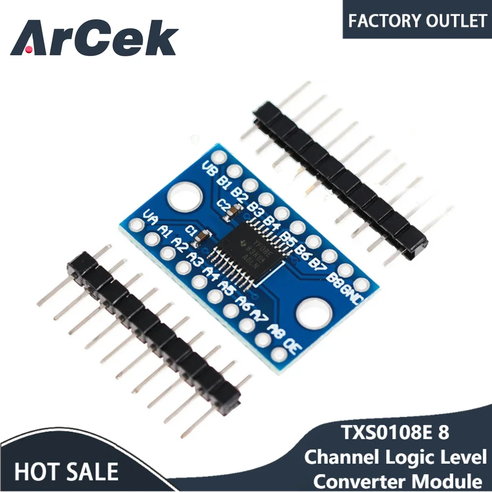 5pcs TXS0108E 8 Channel Logic Level Converter Module TTL Bi-Directional Mutual Convert 3.3V 5V for Arduino Raspberry Pi TXB0108