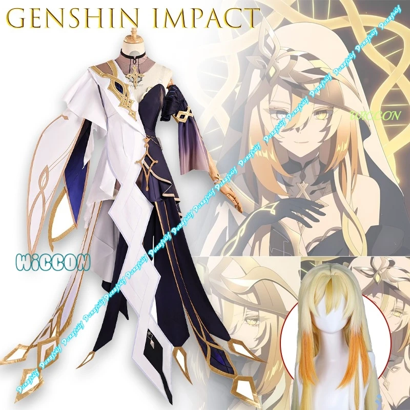 

Ruler Of Life Naberius Ruanmei Cosplay Costume Genshin Impact Full Set Dress Wig Headwear Earring Necklace Women Anime Outfits