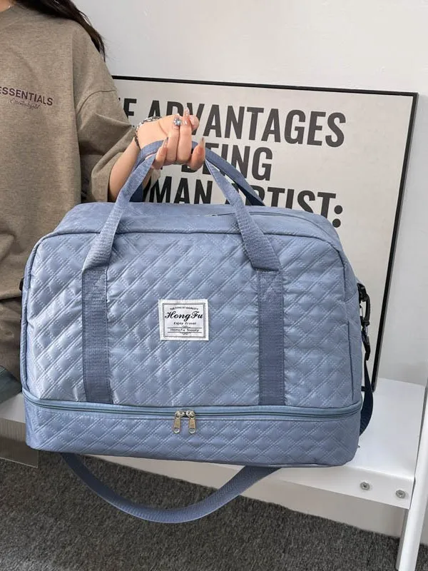 Luxurious Oversized Duffel Bag, Stylish & Durable, Dry Wet Separation & Handy Side Pockets for Travel Adventures & Gym Sessions