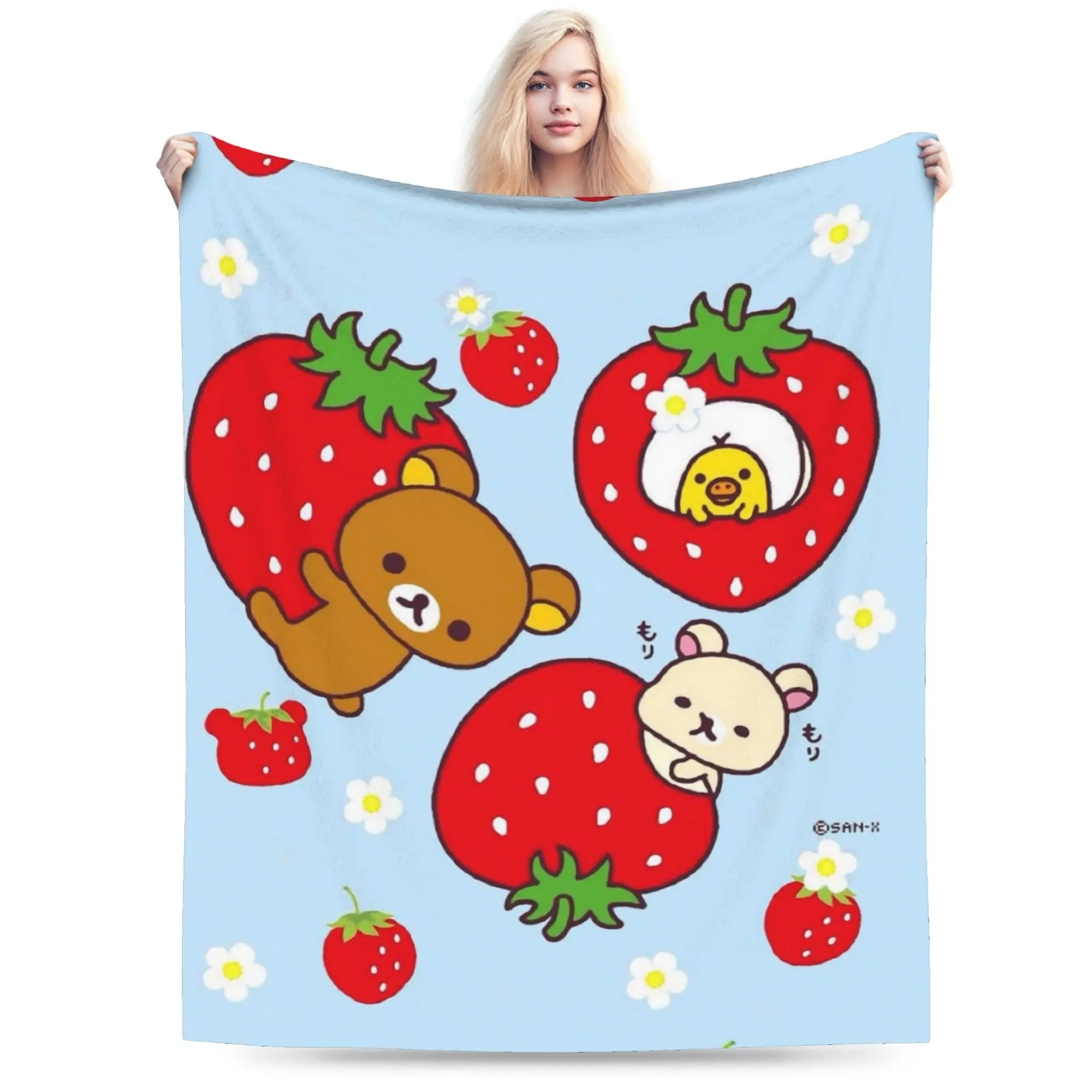 R-Rilakkumas Cartoo Blanket Super Soft Cozy  Throw Blankets for Couch 50x60 Inch Multiple Sizes Plush Thin Quilt