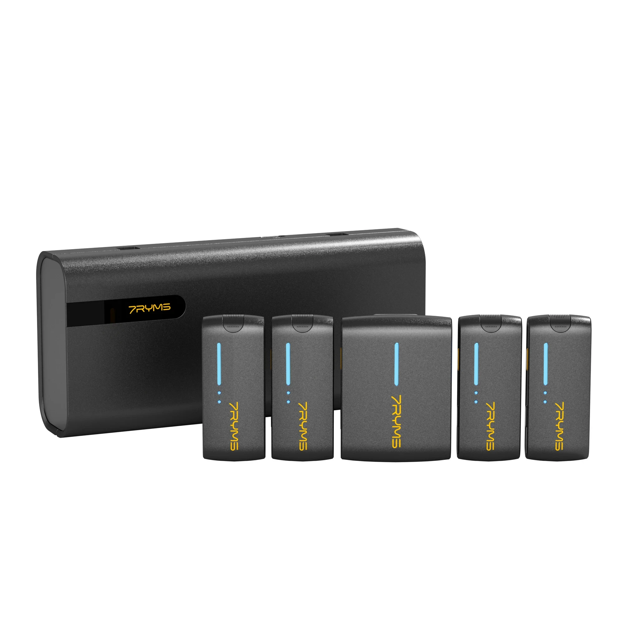 7RYMS iRay DW40 Four-channel Mini Wireless Microphone 4 Audio Tracks Individual Output, Noise Cancellation, 656' Range, Lav Mic