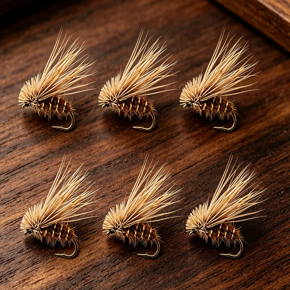 8Pcs Size 14# Dry Fly Fishing Lures, Hand‑Tied with Natural 