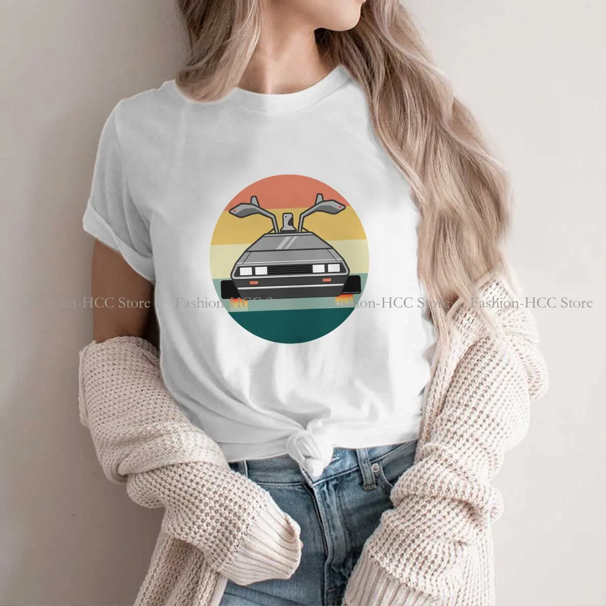 Delorean Retro Sunset Unique Polyester TShirt Back To The Future Comfortable Hip Hop Gift Idea T Shirt Short Sleeve