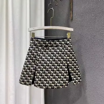 Novo em 2024 high-end xadrez meia saia para mulheres curto mini faldas japão saias populares roupas