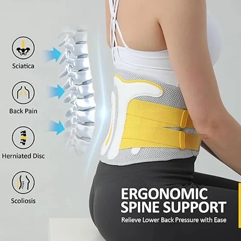 

Back Brace for Men Lower Back Pain,Breathable Back Support Brace for Women, Adjustable Lumbar Support Belt for Herniated Disc