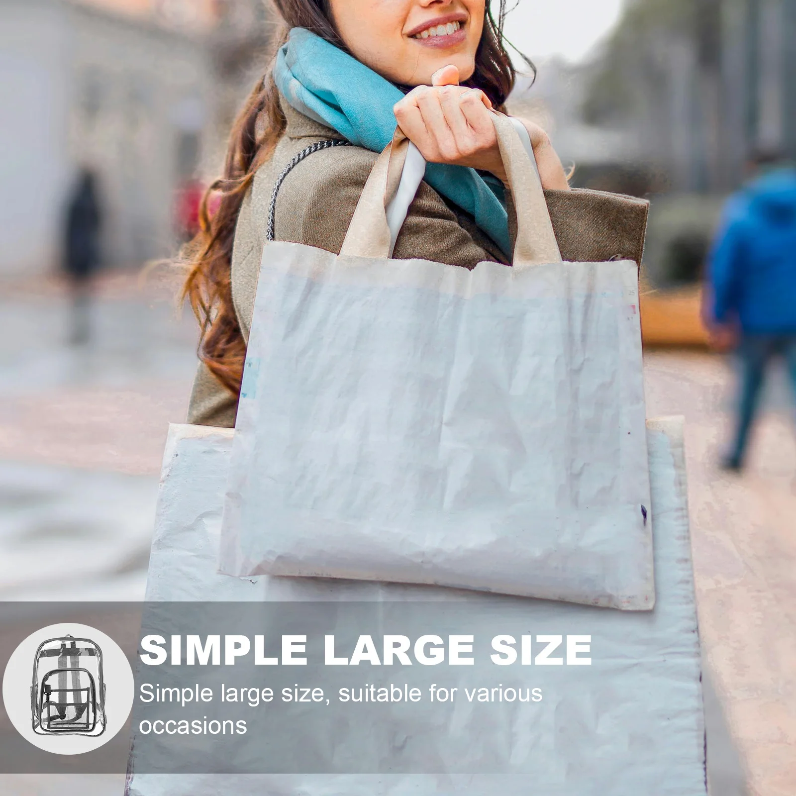 Transparenter Rucksack, Stadion-Rucksack, transparenter PC-Rucksack, leicht, verstellbarer Schultergurt, transparente Umhängetasche für Outdoor-Sportarten