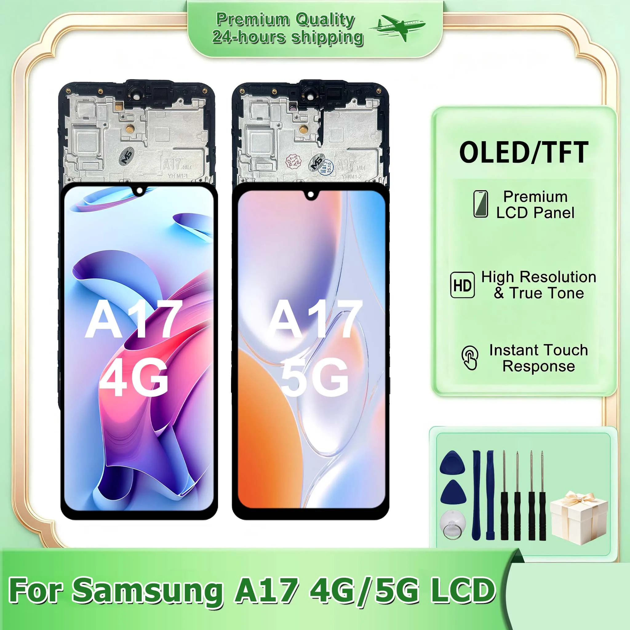 TFT For Samsung Galaxy A17 4G LCD SM-A175F Touch Screen Digitizer Assembly For Samsung A17 5G SM-A176B Display Replacement Part