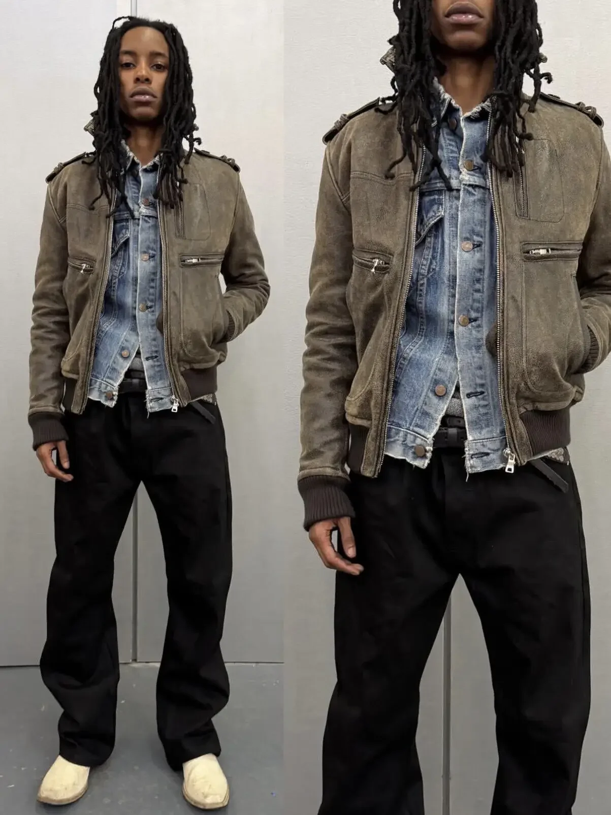 No faith studios straight-leg micro-pull boots Japanese red-edged red-eared original cow jeans