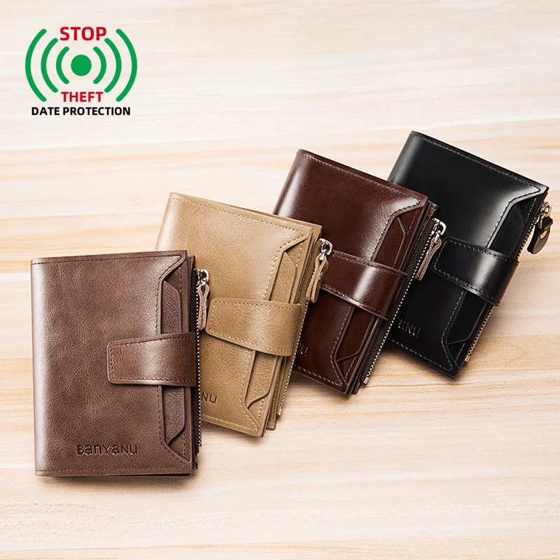 Men's Short Genuine Leather Wallet 2026 New Large Capacity Driver License Holder Bifold Trifold Card Purse For Men
