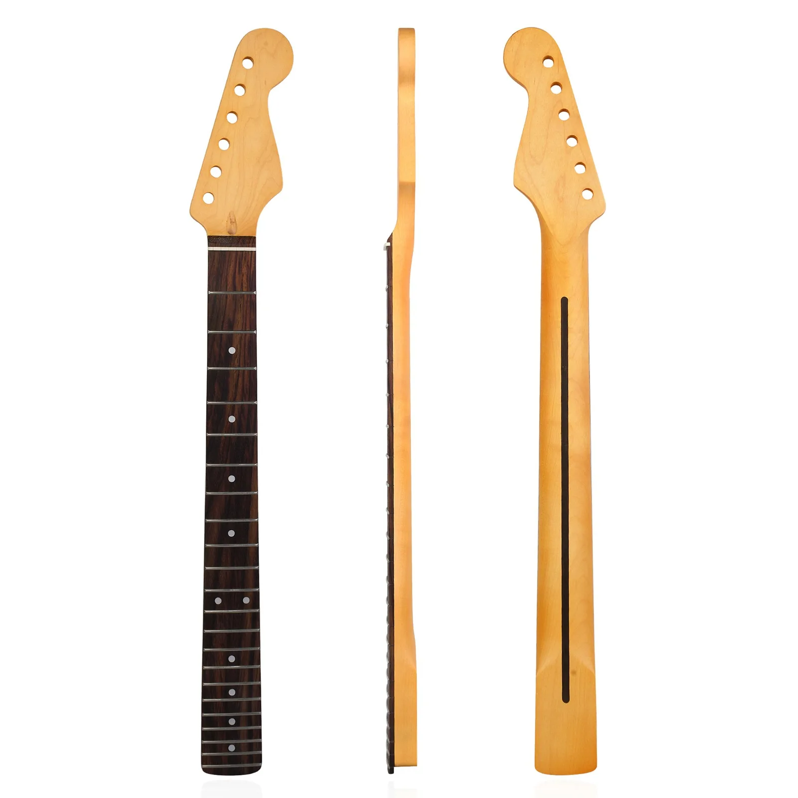 

Matte yellow 22 fret electric guitar neck, Canadian maple handle, rosewood fingerboard