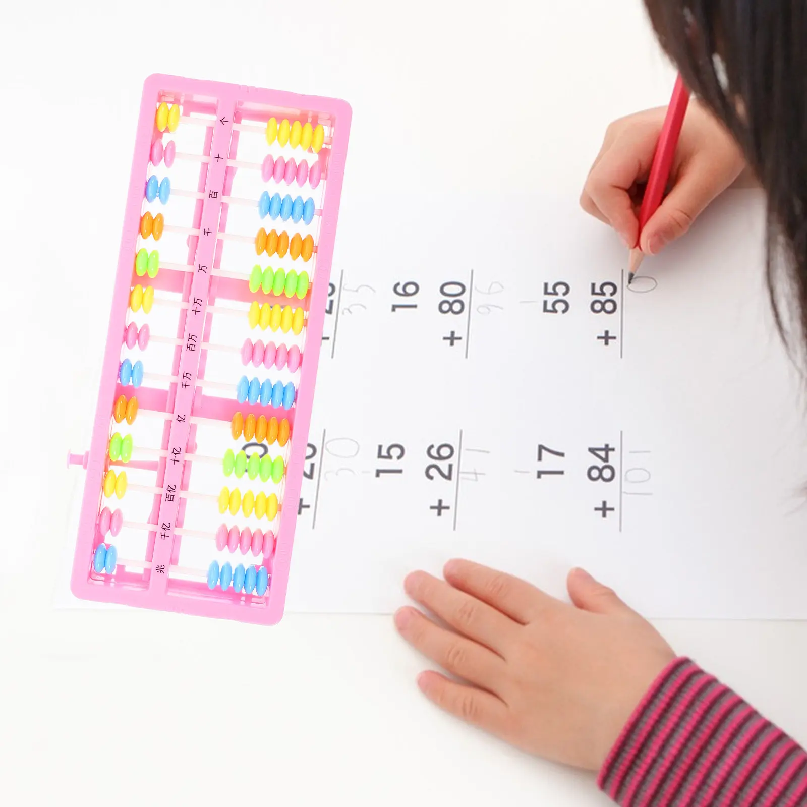 13 Rods Colorful Plastic Abacus for Kids Math Learning with Smooth Edges Reset Button Brain Development Tool Calculating