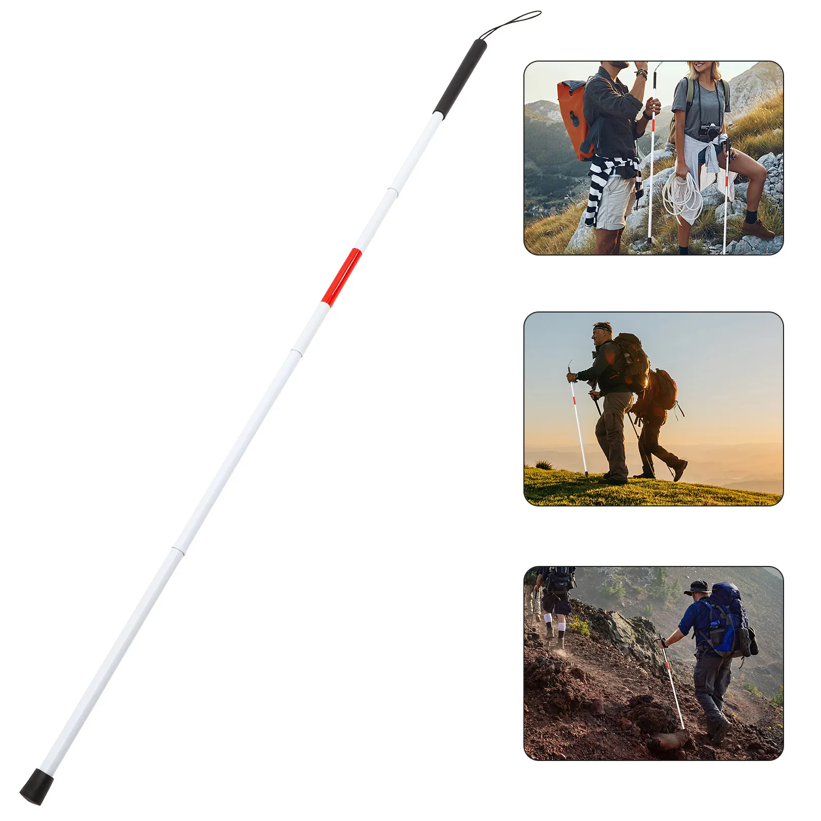 Blind Guide Walking Stick Telescopic Stable Non-Skid Hiking Stick for Blind Person Travel Walking Sticks for Seniors