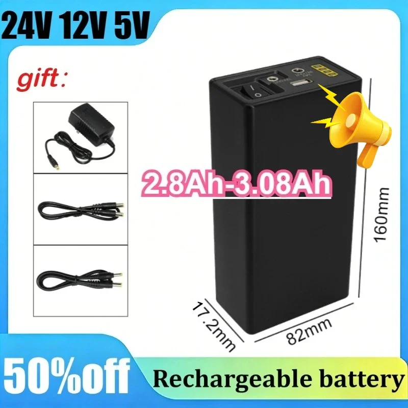 

24V 12V 5V 18650 Lithium Battery Large Capacity Small Size Backup Power Supply for Smart Lighting, Medical Device, Bike Light