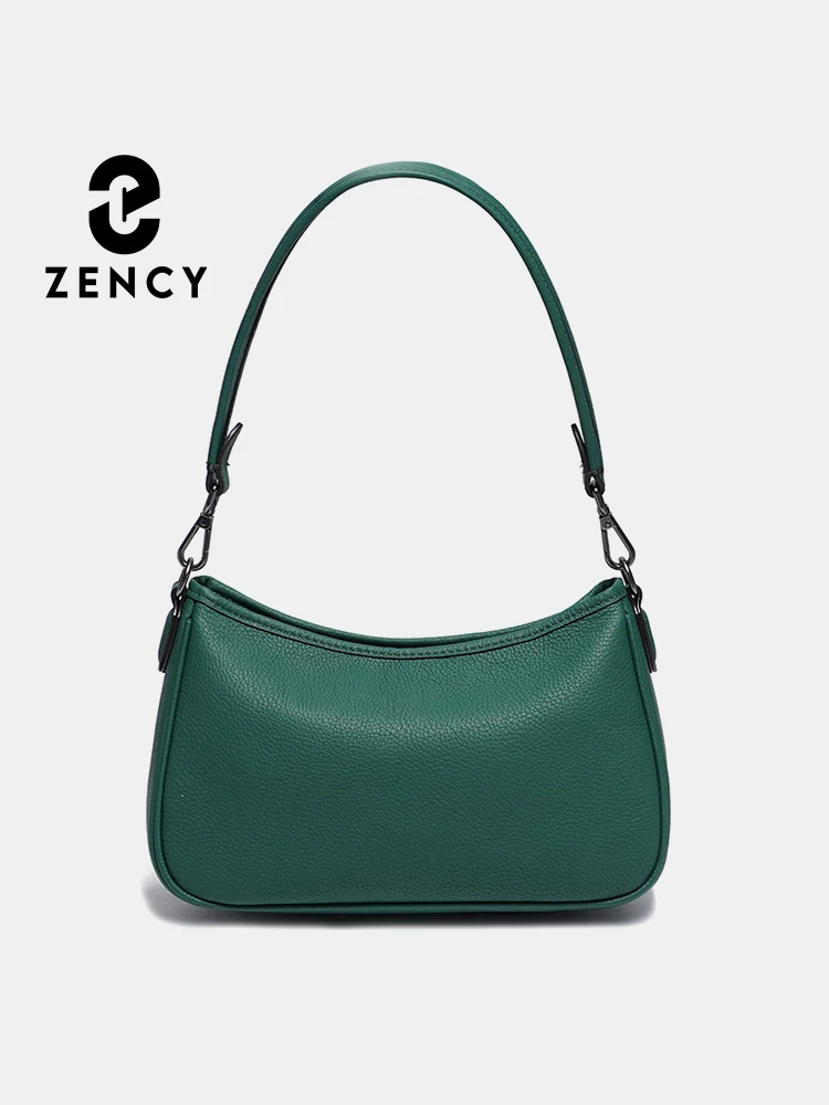 Zency Women\'s Genuine Leather Shoulder Bag Elegant French Style Small Handbag Female Underarm Bags Luxury Lady Crossbody Purses