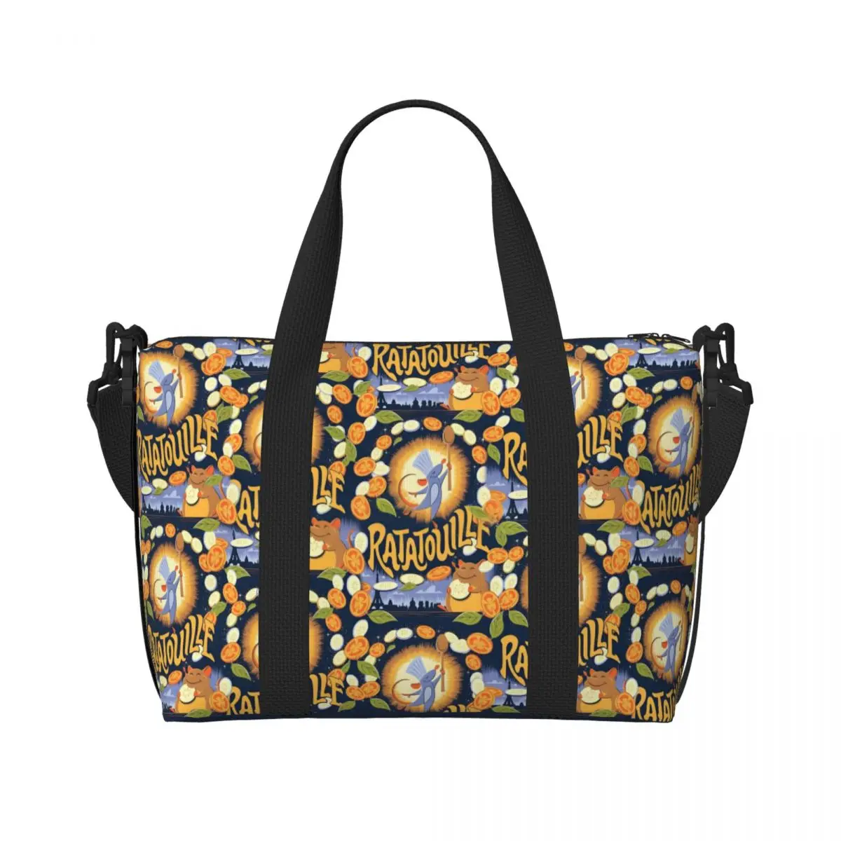 

Custom Ratatouille Beach Tote Bag for Women Anime Large Compartment Beach Gym Travel Bags