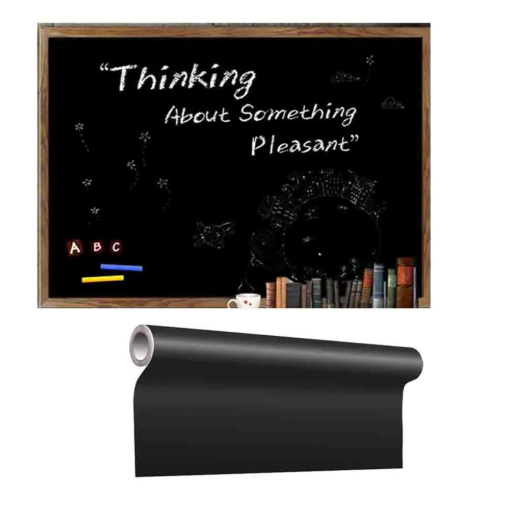 黒板紙黒板ビニール紙取り外し可能な掲示板ウォールステッカー 5 カラフルなチョーク付き子供用落書き-POS