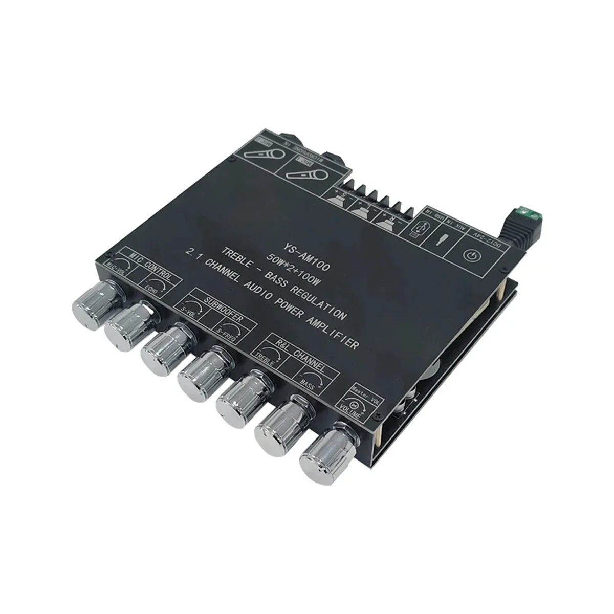 

YS-AM100 KTV High Power Bluetooth Amplifier Board Microphone Sound All-In-One 2.1 Channel TPA3116D2 Amplifier Board