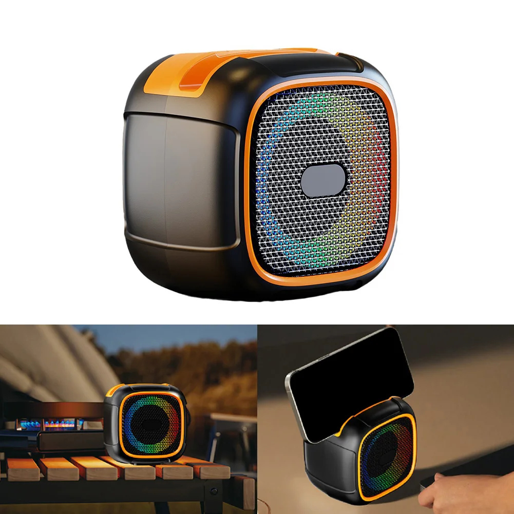 Portable Wireless Speaker IPX5 Splashproof 10H Playtime & Dynamic LED Lights Outdoor Travel Speaker For Camping