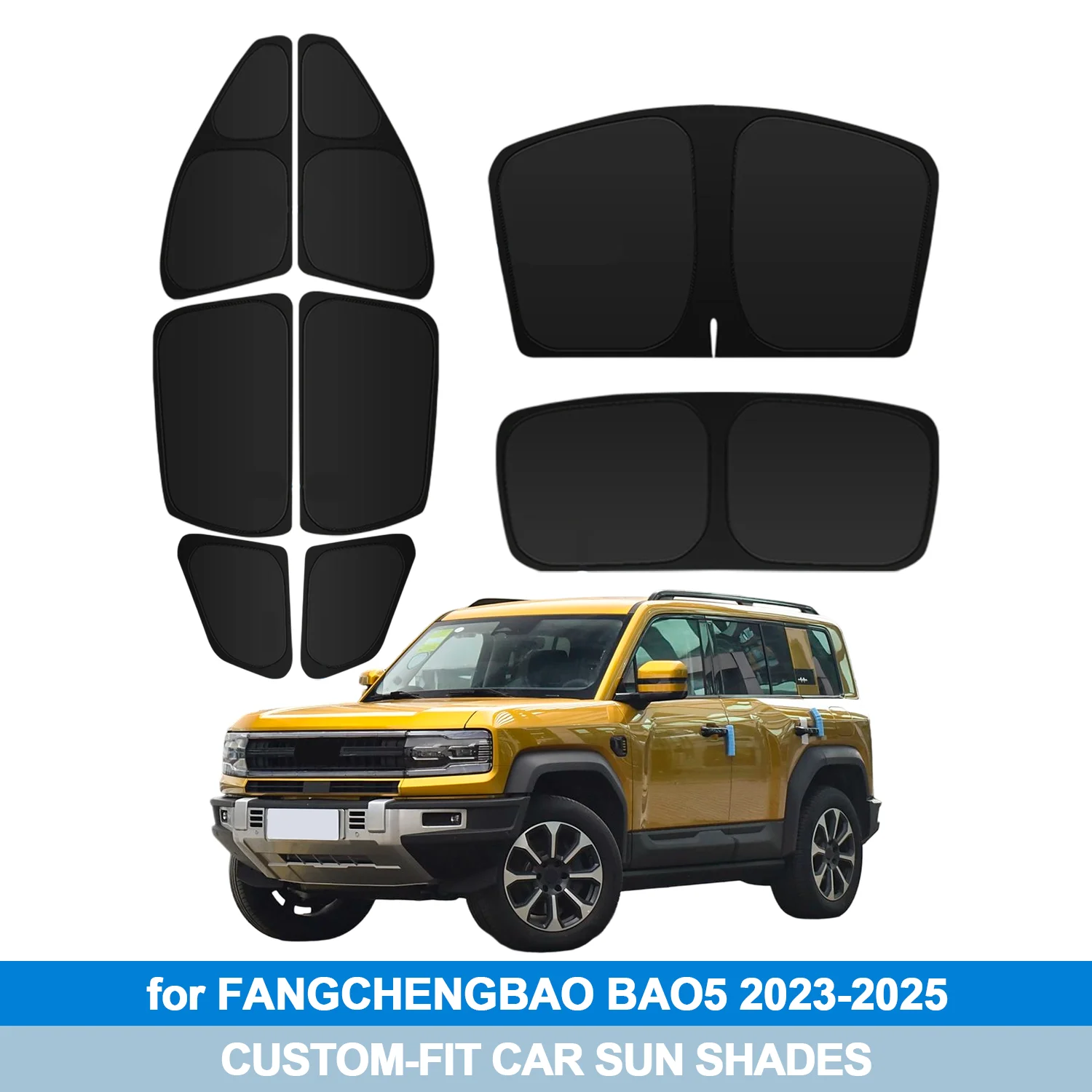

For FANGCHENGBAO BAO5 2023-2025 Windshield Sun Shade Side Window Shades Cover Sun Visor Shield Privacy Protection