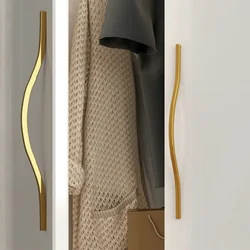 Luxury Modern Minimalist Black and Gold Drawer Long Handle Wardrobe Handle  Cabinet Cabinet Door Wardrobe Door Handle