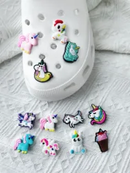 12Pcs Cute Unicorn Shoe Decorations Charms for Crocs Shoe Ornaments Perfect For Christmas And Birthday Party