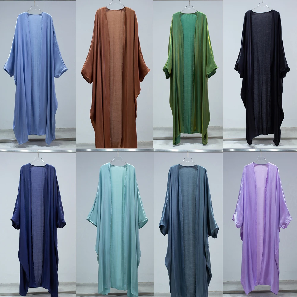 

Ид Мубарак Блестящие мусульманские женщины Открытый кардиган Абая Макси Платье Турция Кимоно с рукавом «летучая мышь» Дубай Исламский арабский халат Джалабия Одежда