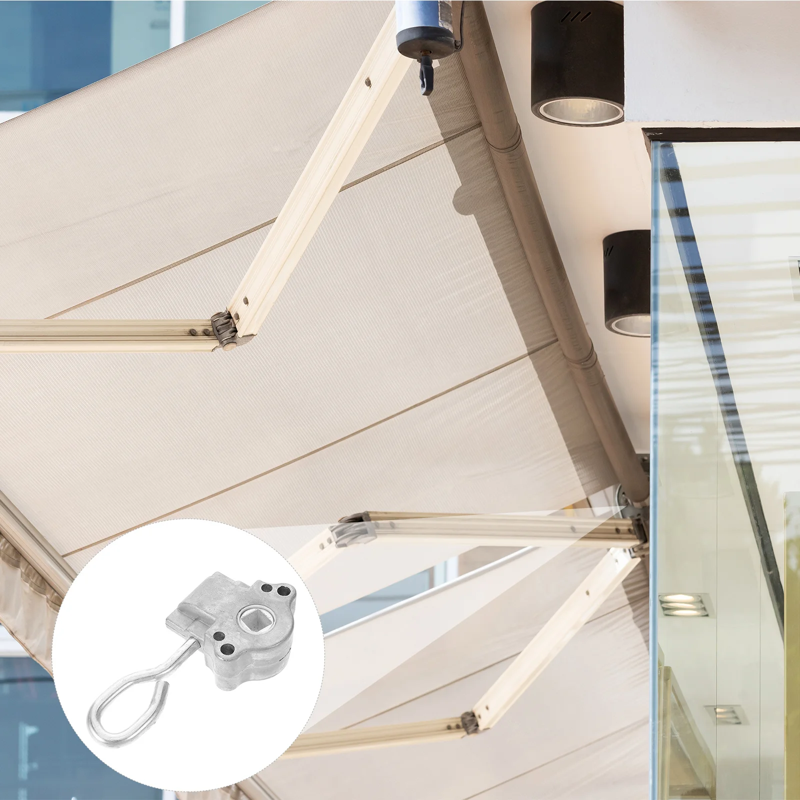 

Heavy Duty Awning Winding Mechanism with Aluminum Alloy Gear Head - Manual Crank Drive for Outdoor Canopy Protection