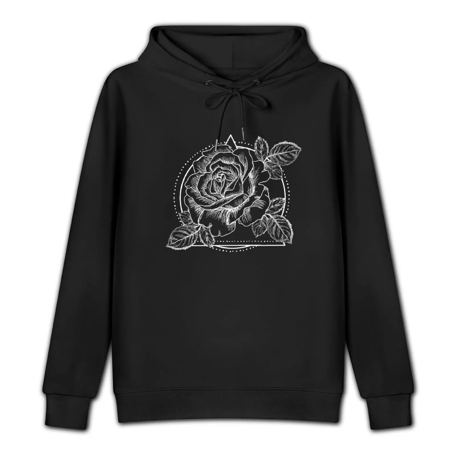 Rose with shapes as background Pullover Hoodie fashion men men's oversize hoodie